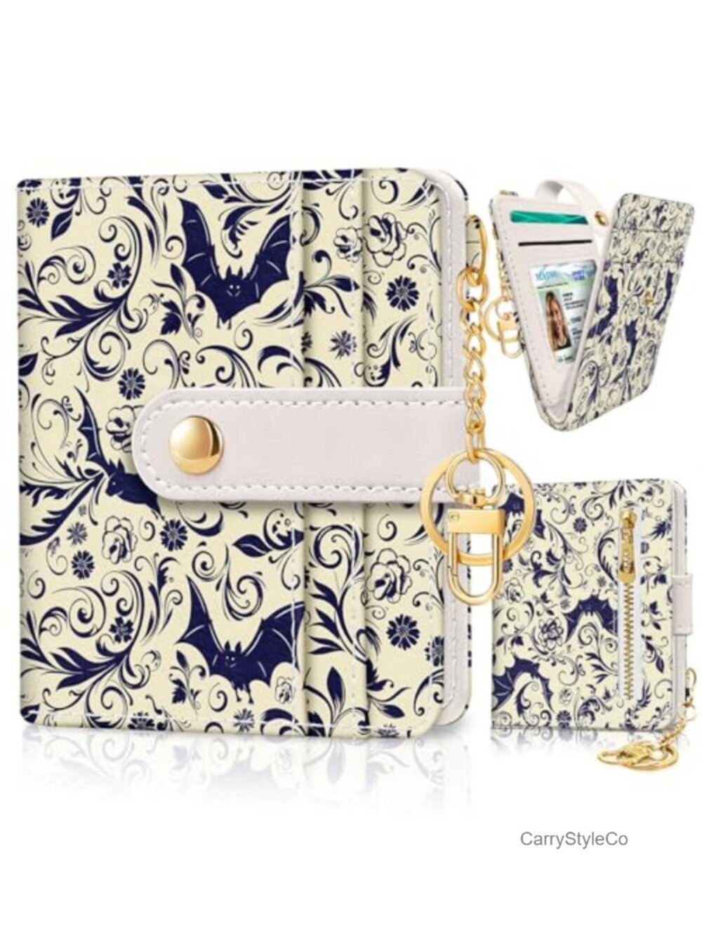 Small Slim Bifold RFID Wallet Faux Leather Card Holder